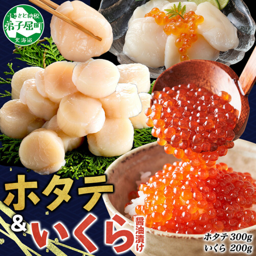 3365.  ホタテ 300g いくら醤油漬け200g 海鮮 2種セット いくら イクラ いくら醤油 帆立 玉冷 北海道産 ほたて 貝柱 バター焼き 刺身 魚卵 海鮮丼 つまみ おつまみ ごはんのおとも おかず 丼 贅沢 おもてなし 送料無料 北海道 弟子屈町
 2292634 - 北海道弟子屈町