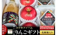 [25年12月発送] りんごギフト[サンふじ×3個、りんごチップス55g、ドライアップル80g、りんごジュース1L]化粧箱入[レビューキャンペーン]