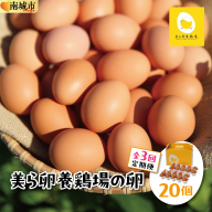卵の黄身が掴めるほどの新鮮さ 美ら卵養鶏場の卵 20個【3ヶ月定期便】