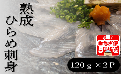 A1-7602／熟成ヒラメ刺身盛り（17cm皿・120g×2P） 2295314 - 鹿児島県垂水市