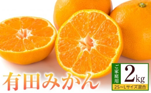 ［先行予約］ご家庭用 有田みかん 約2kg 2S～Lサイズ 混合 2296265 - 和歌山県有田川町