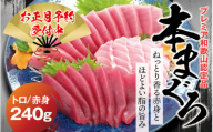 【年末発送分】本マグロ（養殖）トロ＆赤身セット 240g 【12月25日～30日に発送】/高級 クロマグロ  中トロ 中とろ まぐろ マグロ 鮪 刺身 赤身 柵 じゃばらまぐろ 本マグロ 本鮪 【nks113B-sg】