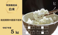[先行予約受付中・令和7年11月上旬以降順次発送]佐賀県産特別栽培米ヒノヒカリ 白米5kg(栽培期間中農薬不使用)[A0212-0005]