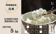 [先行予約受付中・令和7年11月上旬以降順次発送]佐賀県産特別栽培米ヒノヒカリ 白米5kg(化学肥料不使用・農薬8割以上減)[A0212-0007]