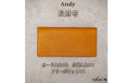 長財布 Andy 日本製 革製品 本革 レザー 手作り キャメル