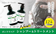 6回 定期便 サロン・ド・オーデ ボンドリペア シャンプー & トリートメント 各 500ml 2本 セット 合計 12本 ボトル 液体 アロインス製薬 美容 美容品 化粧品 日用品 消耗品 高知 高知県 四万十 四万十市 しまんと 25-140