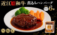 近江牛 煮込み ハンバーグ 6個 【 煮込みハンバーグ 215g × 6袋 個包装 ギフト 自宅用 高級 黒毛和牛 国産 豚 合い挽き はんばーぐ ごはんのお供 ふるさと納税 ブランド牛 三大和牛 和牛 贈り物 内祝い 神戸牛 松阪牛 に並ぶ 日本三大和牛 滋賀県 竜王町 澤井牧場 送料無料 】