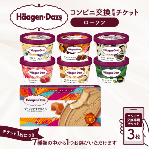 ハーゲンダッツ アイスクリーム『コンビニ交換専用チケット　3個交換（ローソン）』_H-rogift003 2298877 - 北海道浜中町