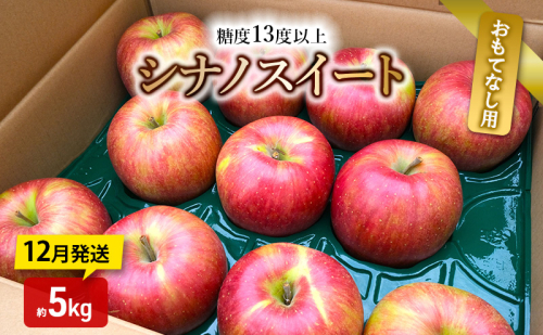 りんご【12月発送】糖度13度以上 シナノスイート おもてなし品  約5kg【青森りんご】 2298942 - 青森県鶴田町