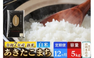《定期便12ヶ月》令和7年産 【白米】極上秋田銘柄米 あきたこまち 5kg 【2025年10月下旬出荷予定】