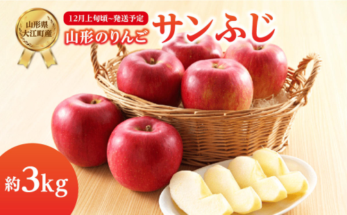 《先行受付》サンふじ約3kg 【2025年12月上旬頃～発送予定】【山形りんご・大江町産】 【001-104】 2302137 - 山形県大江町
