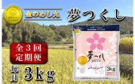 CE-101_【定期便３回】令和７年米　金のめし丸夢つくし ３Kg（1袋）×３回