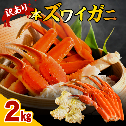 訳アリ本ズワイガニ（2kg）【er018-048-c】 2304341 - 北海道えりも町