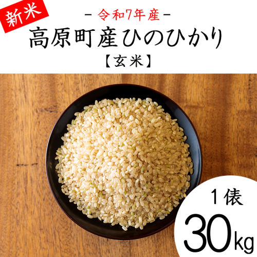 【令和7年産 新米】宮崎県高原町産 ひのひかり玄米 30kg TF00851-P00079 2304632 - 宮崎県高原町
