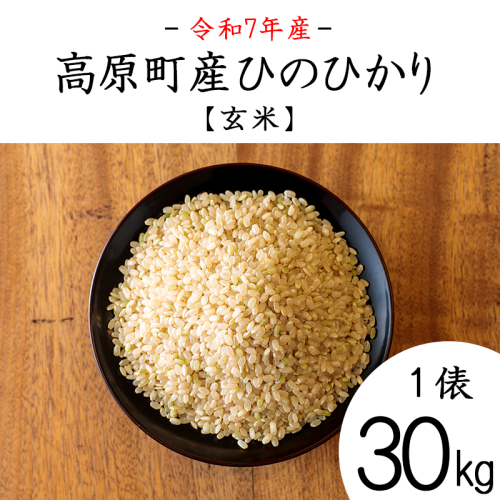 【令和7年産】宮崎県高原町産 ひのひかり玄米 30kg TF00851-P00079 2304632 - 宮崎県高原町
