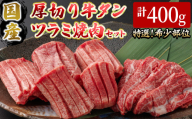 ＜2026年2月発送予定＞国産厚切り牛タンツラミ焼肉セット(計400g)【sm-DH003-2602】【カタセイ】