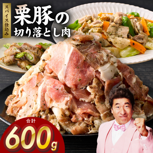 栗豚 切り落とし 600g【オリジナルスパイス仕込み 小分け 300g×2P 豚肉 焼くだけ お試し 普段使い】 099H4207 2305424 - 大阪府泉佐野市