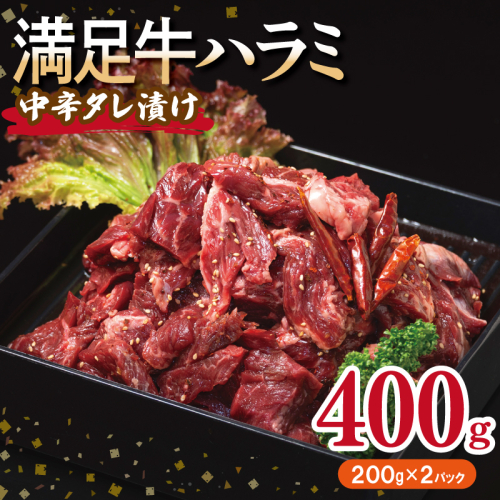 【満足牛ハラミ】中辛タレ漬け 400g【味付け ハラミ 小分け 焼くだけ 簡単調理 BBQ 牛肉 200g×2P】 G3447 2305427 - 大阪府泉佐野市