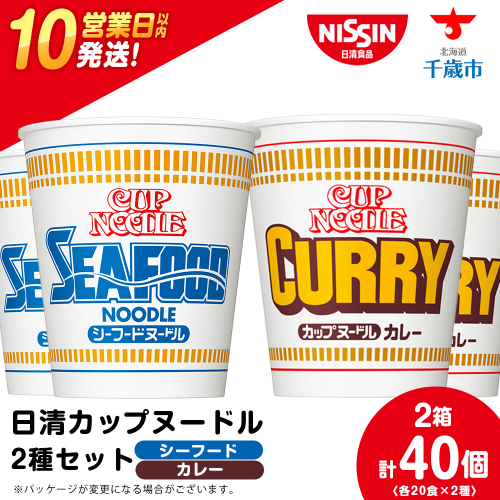 日清ヌードル2種セット シーフードヌードル・カレーヌードル各20食 ラーメン 麺 即席麺 麺類 カップ麺 インスタント カップラーメン
 2305515 - 北海道千歳市