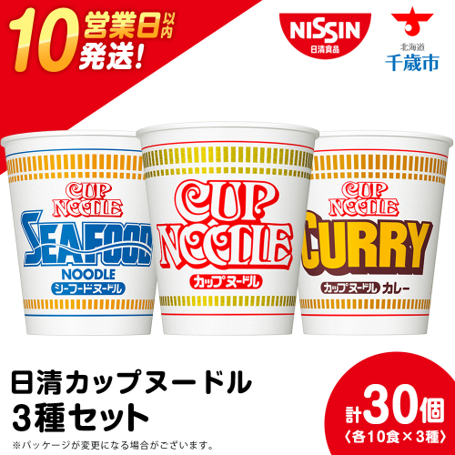 日清ヌードル3種セット 各10食 ラーメン 麺 即席麺 麺類 カップ麺 インスタント カップラーメン 2305530 - 北海道千歳市