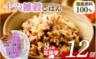 定期便 3回 十六雑穀 ごはんパック 160g 12個 パックごはん パックご飯 ごはんパック ご飯パック パックライス パック 16雑穀 雑穀 米 ごはん ご飯 こめ ライス 備蓄 保存 防災 レンジ 調理 簡単 レンチン 温めるだけ 健康 ダイエット 美容 栄養 ヘルシー 国産 12 12食 レトルト インスタント おいしい 人気 おすすめ おくさま印 大阪 松原
