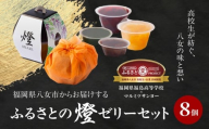 燈 AKARI ～高校生発！提灯の灯りに想いを込めた「ふるさと納税限定ゼリーセット」～【ふるさと愛プロジェクト】 ゼリー 抹茶 ブルーベリー 国産 果実 ミックスゼリー 栗 渋皮煮 羊羹 ようかん セット 期間限定 数量限定 福岡県 八女市