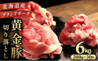 ＜11月発送＞伊達 黄金豚 のジューシーな 切り落とし 肉  6kg【200g×30パック】三元豚  豚肉 ぶた肉 小間切れ スライス 小分け 冷凍