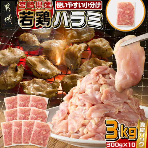 宮崎県産若鶏ハラミ3kg_12-M606 2313569 - 宮崎県都城市
