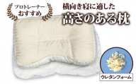 プロトレーナーが薦める 横向きに寝やすい低反発枕 専用枕カバー付き[0259]