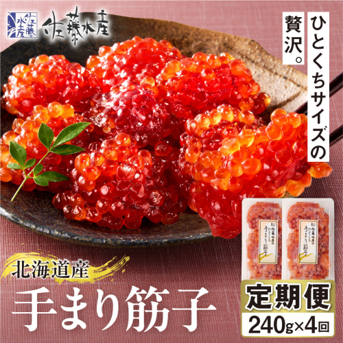 【定期便・全4回】佐藤水産　手まり筋子 定期便 2314314 - 北海道石狩市