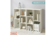 【完成品でお届け】多目的ラック（ホワイト）本棚 スリム コミック 収納 カラーボックス 薄型 収納棚 横置き ラック 木製 書棚 コミック棚 雑誌 a4 cd dvd 2段 3段 AKANBR920093-0-WH