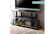 【完成品でお届け】[ 幅80cm ] マルチラック（ウォールナット×ブラック）テレビ台 ローボード 32型 32インチ 収納 テレビボード ロータイプ テレビラック ゲーム機収納 ローテレビ台 小さい ミニテレビ台 TKANVB018103-0-WAL