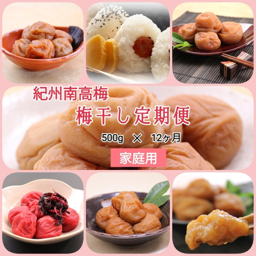 【発送月固定定期便】紀州南高梅 7種の風味 500g×12ヶ月 ご家庭用全12回 2316526 - 和歌山県美浜町
