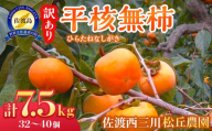 【先行予約】【訳あり】佐渡・松丘農園の「平核無柿（ひらたねなしがき）」7.5kg（32～40玉）