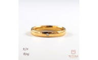 ＜山梨県＞＜ジュエリー＞K24 pure gold /ダイヤ 甲丸 リング 12号【1645666】