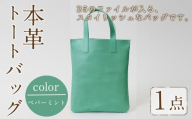 ミニトートバッグ Zenis(ペパーミント・1個) B5ファイル収納サイズ ペパーミント レザー 国産 日本製 牛革 革製品 手作り 贈答 男性 女性 レディース メンズ[ksg1812-pm][Zenis]