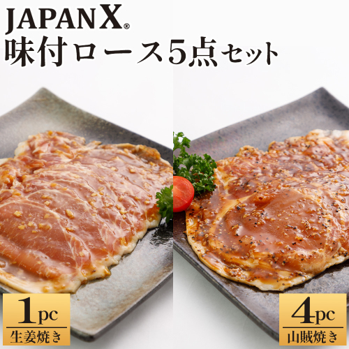 JAPAN X 味付ロース5点セット 生姜焼き1パック・山賊焼き4パック　豚肉 豚 ブランド豚 小分け ロース 豚ロース 味付 時短 生姜焼き 山賊焼き ジャパンエックス 蔵王 人気　【04301-0883-5】 2321902 - 宮城県蔵王町