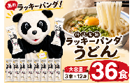 うどん ラッキーパンダうどん 36食セット (3束×12袋) | ラッキーパンダ らっきーぱんだ うどん 饂飩 乾麵 麺 麺類 国産 国内産小麦使用 あやひかり もっちり つるっこ 食品 ラッキーパンダ おすすめ 人気 ぎふとるうむ山畑 埼玉県 所沢市
