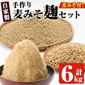 No.006 麦みそこうじ5kgセット(麦みそ1kg付き) 国産 九州 味噌 麦みそ 保存料・酒精等無添加 調味料 麹 こうじ 味噌汁 みそ汁 調味料【はつゆき屋】 2322542 - 鹿児島県日置市
