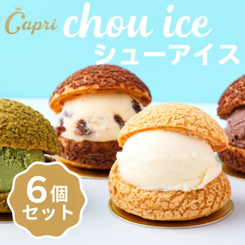 おうちでカフェ気分Capriの贅沢 シューアイスBOX バニラ チョコレート ストロベリー 抹茶 ラムレーズン 5種類 6個 シュークリーム 専門店 Capri 個包装 冷凍スイーツ 人気 洋菓子 スイーツ アイスクリーム 子ども おやつ 自分ご褒美 送料無料 大阪 河内長野 2324678 - 大阪府河内長野市
