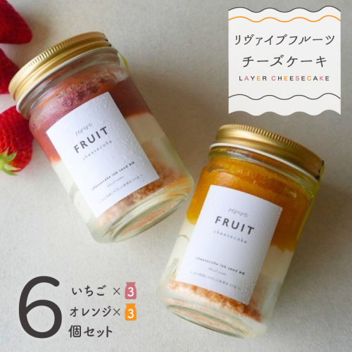 リヴァイブフルーツチーズケーキ 6個セット（苺／オレンジ） 099H3919 2324781 - 大阪府泉佐野市