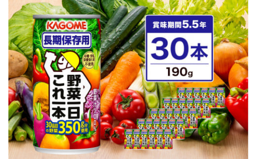 カゴメ　野菜一日これ一本　長期保存用　190g缶×30本【 飲料 野菜ジュース 栃木県 那須塩原市 】 ns001-031 2325109 - 栃木県那須塩原市