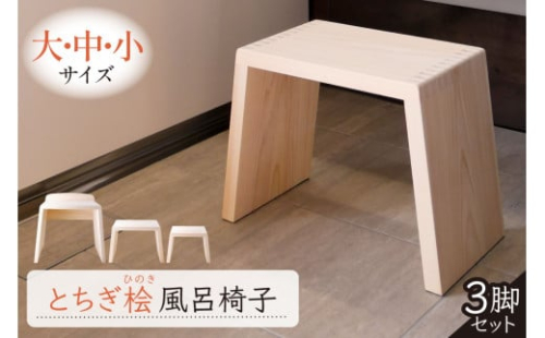 とちぎ桧風呂椅子（大中小セット） ns117-001-SET【お風呂 椅子 桧 ヒノキ 入浴 木材 職人 木工品 国産 サイズ 洗いやすい 和風】 2325392 - 栃木県那須塩原市