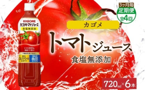 【定期便】3ヵ月毎全4回カゴメトマトジュース食塩無添加 720mlPET ns038-050 【ペットボトル 機能性表示食品トマト 食塩不使用 無塩 野菜ジュース 飲料 ドリンク 健康 野菜 リコピン GABA 血圧 コレステロール KAGOME】 2325462 - 栃木県那須塩原市