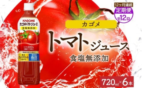 【定期便】12ヵ月連続カゴメトマトジュース食塩無添加 720mlPET ns038-052 【ペットボトル 機能性表示食品トマト 食塩不使用 無塩 野菜ジュース 飲料 ドリンク 健康 野菜 リコピン GABA 血圧 コレステロール KAGOME】 2325464 - 栃木県那須塩原市