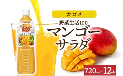 野菜生活100 マンゴーサラダ 720mlPET×12 ns038-059-12【ペットボトル 野菜ジュース 野菜生活 飲料 ドリンク 健康 野菜 果実 ミックスジュース マルチビタミン KAGOME カゴメ】 2325522 - 栃木県那須塩原市