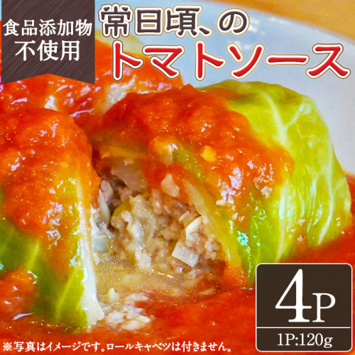 No.1314-B 素材にこだわったトマトソース(120g×4袋) トマトソース 惣菜 添加物不使用 簡単調理 湯煎 冷凍 数量限定【常日頃、】 2325623 - 鹿児島県日置市