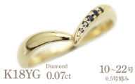 結婚指輪 メンズリング K18YG ブラックダイヤモンド 0.07ct イエローゴールド V字リング ジュエリー マリッジリング 【294-k18ygm】 ALPAZ161