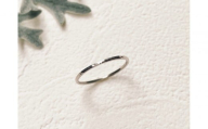 プラチナ 丸つち目 細リング（ハンドメイド）【サイズ：14号】