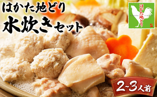 はかた地どり水炊きセットA 2〜3人前【CV007】水炊き 地どり 地鶏 鍋 鶏 水炊きセット 大木町 2327618 - 福岡県大木町